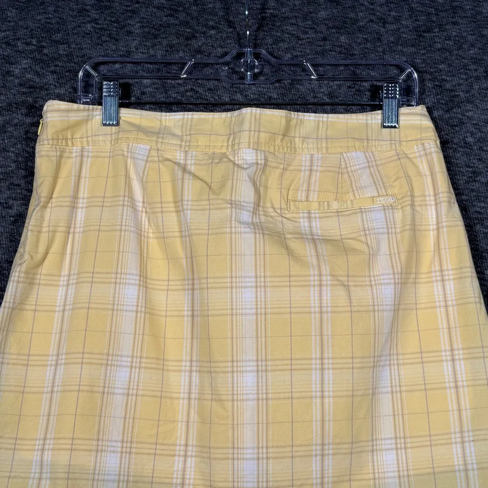 IZOD Golf Classix Yellow Plaid Stretch Skort Womens Size 8 Activewear Skirt